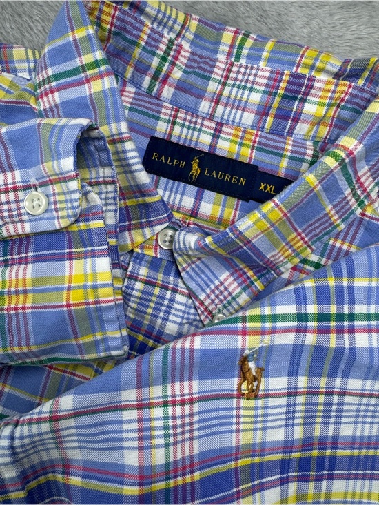 Ralph Lauren Other - Ralph Lauren Blue Madras Plaid Button Down Shirt Men’s XXL Cotton